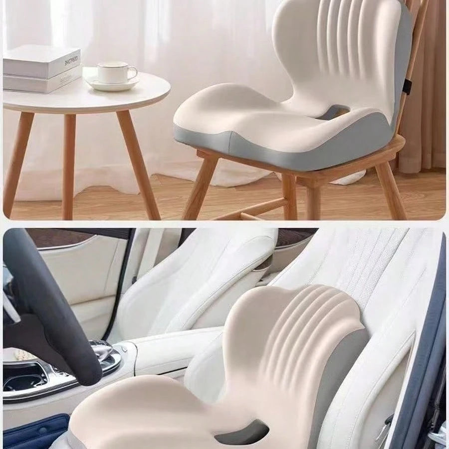 L-Shaped Memory Foam Seat Cushion, Ergonomic Design For Car, Truck Drivers, Relieves Sciatica And Back Pain, Suitable For Office Chair, Long-Distance Driving, Gaming Chair, All Day Comfort