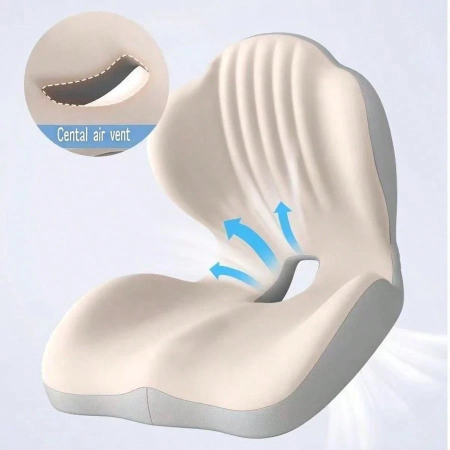L-Shaped Memory Foam Seat Cushion, Ergonomic Design For Car, Truck Drivers, Relieves Sciatica And Back Pain, Suitable For Office Chair, Long-Distance Driving, Gaming Chair, All Day Comfort