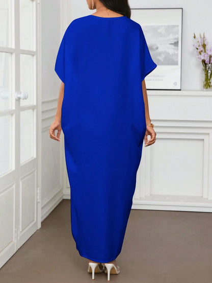 Lady Spring And Summer Casual Elegant Work Small Size Short Sleeves Kaftan Dress Abayas Tunic Dress Women Dresses
