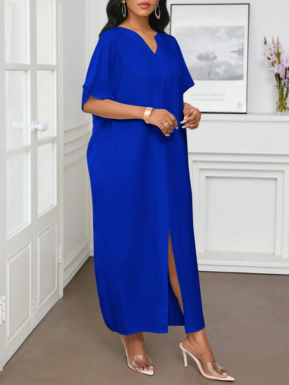 Lady Spring And Summer Casual Elegant Work Small Size Short Sleeves Kaftan Dress Abayas Tunic Dress Women Dresses