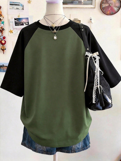Lalippa Teacher's Day Digital Print Fashionable Minimalist Oversized Mid-Length Round Neck Drop Shoulder Women's T-Shirt, Gift For Friends
