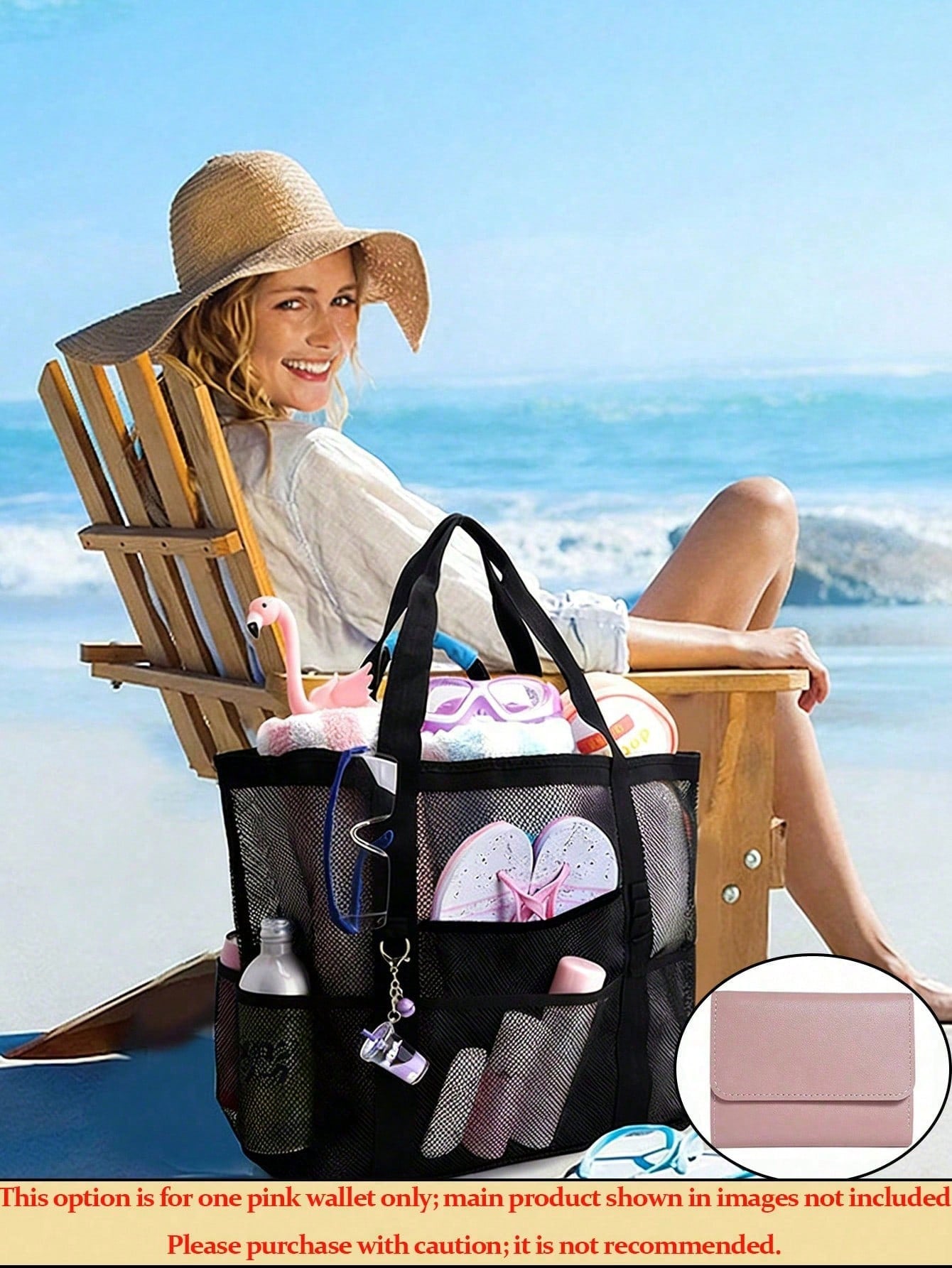 Large Capacity Waterproof Beach Bag Summer Portable Mesh Travel Bag Swim Shoulder Tote Handbag Bath Storage Bag Beach Black Purse For Travel Vacation