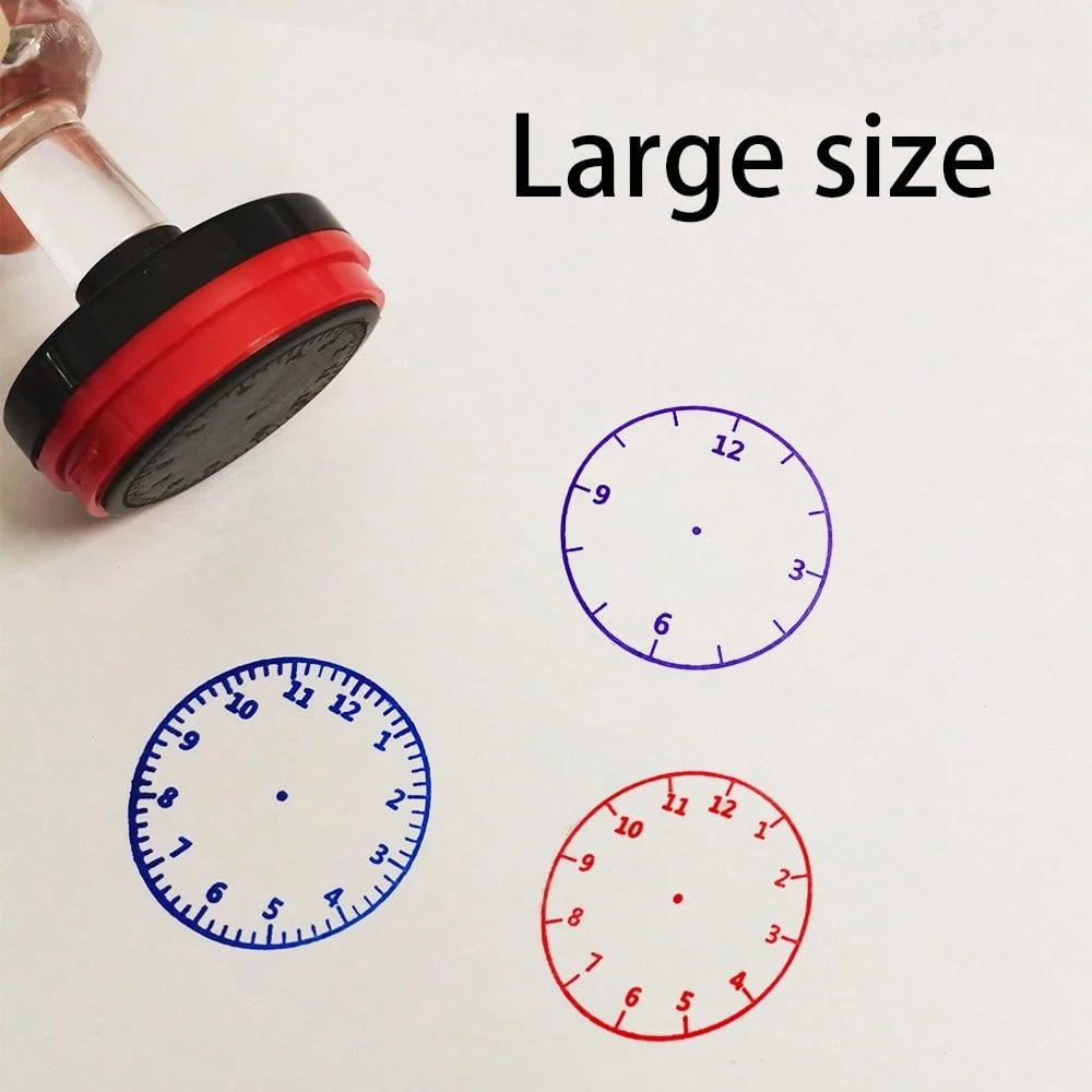 Large Round Clock Stamp, Time Stamp, Teaching Supplies, Office Supplies, Teacher Reward Stamp, Homework Stamp, Time Stamp, Efficient And Portable, Time Management, Office And Education Supplies, ABS M