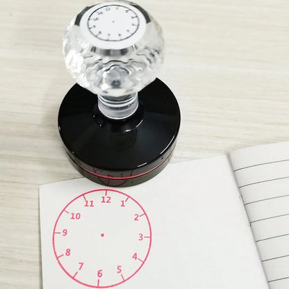 Large Round Clock Stamp, Time Stamp, Teaching Supplies, Office Supplies, Teacher Reward Stamp, Homework Stamp, Time Stamp, Efficient And Portable, Time Management, Office And Education Supplies, ABS M