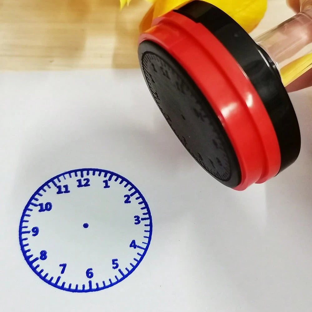 Large Round Clock Stamp, Time Stamp, Teaching Supplies, Office Supplies, Teacher Reward Stamp, Homework Stamp, Time Stamp, Efficient And Portable, Time Management, Office And Education Supplies, ABS M