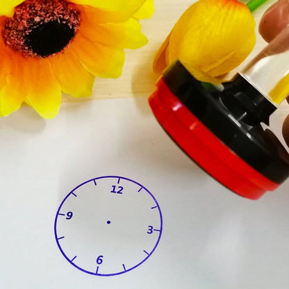 Large Round Clock Stamp, Time Stamp, Teaching Supplies, Office Supplies, Teacher Reward Stamp, Homework Stamp, Time Stamp, Efficient And Portable, Time Management, Office And Education Supplies, ABS M