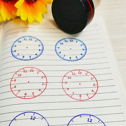 Large Round Clock Stamp, Time Stamp, Teaching Supplies, Office Supplies, Teacher Reward Stamp, Homework Stamp, Time Stamp, Efficient And Portable, Time Management, Office And Education Supplies, ABS M
