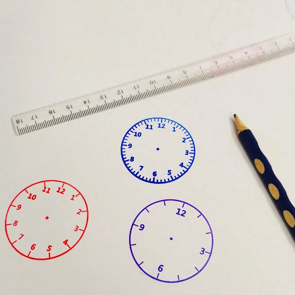 Large Round Clock Stamp, Time Stamp, Teaching Supplies, Office Supplies, Teacher Reward Stamp, Homework Stamp, Time Stamp, Efficient And Portable, Time Management, Office And Education Supplies, ABS M