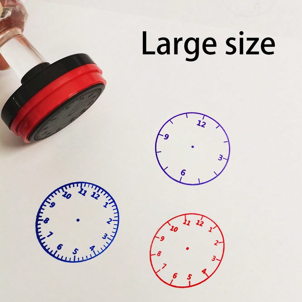 Large Round Clock Stamp, Time Stamp, Teaching Supplies, Office Supplies, Teacher Reward Stamp, Homework Stamp, Time Stamp, Efficient And Portable, Time Management, Office And Education Supplies, ABS M