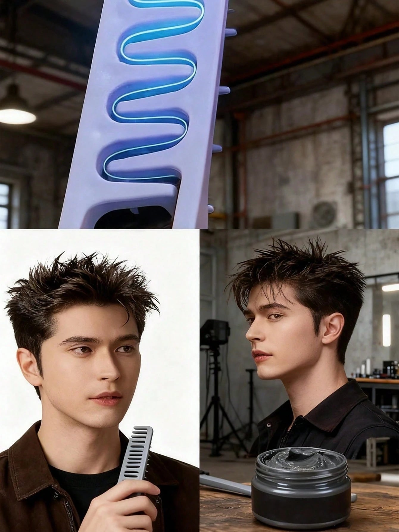 Large Tooth Comb, Increases Hair Volume, Unisex, ABS Plastic Material, Textured Handle, Suitable For All Hair Types Including Thick, Curly, Wavy And Natural Hair