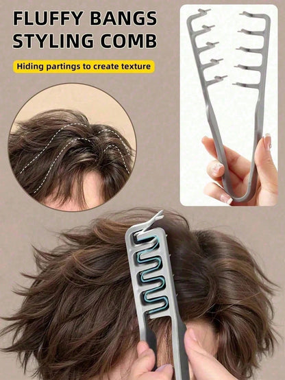 Large Tooth Comb, Increases Hair Volume, Unisex, ABS Plastic Material, Textured Handle, Suitable For All Hair Types Including Thick, Curly, Wavy And Natural Hair