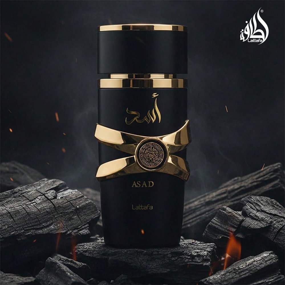 Lattafa Asad Eau De Parfum Spray 100ml/ 3.4 Oz Long-Lasting Warm Spicy & Amber Arabian Fragrance For Men, Elegant Cologne Gift Set