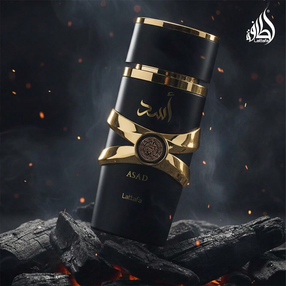 Lattafa Asad Eau De Parfum Spray 100ml/ 3.4 Oz Long-Lasting Warm Spicy & Amber Arabian Fragrance For Men, Elegant Cologne Gift Set