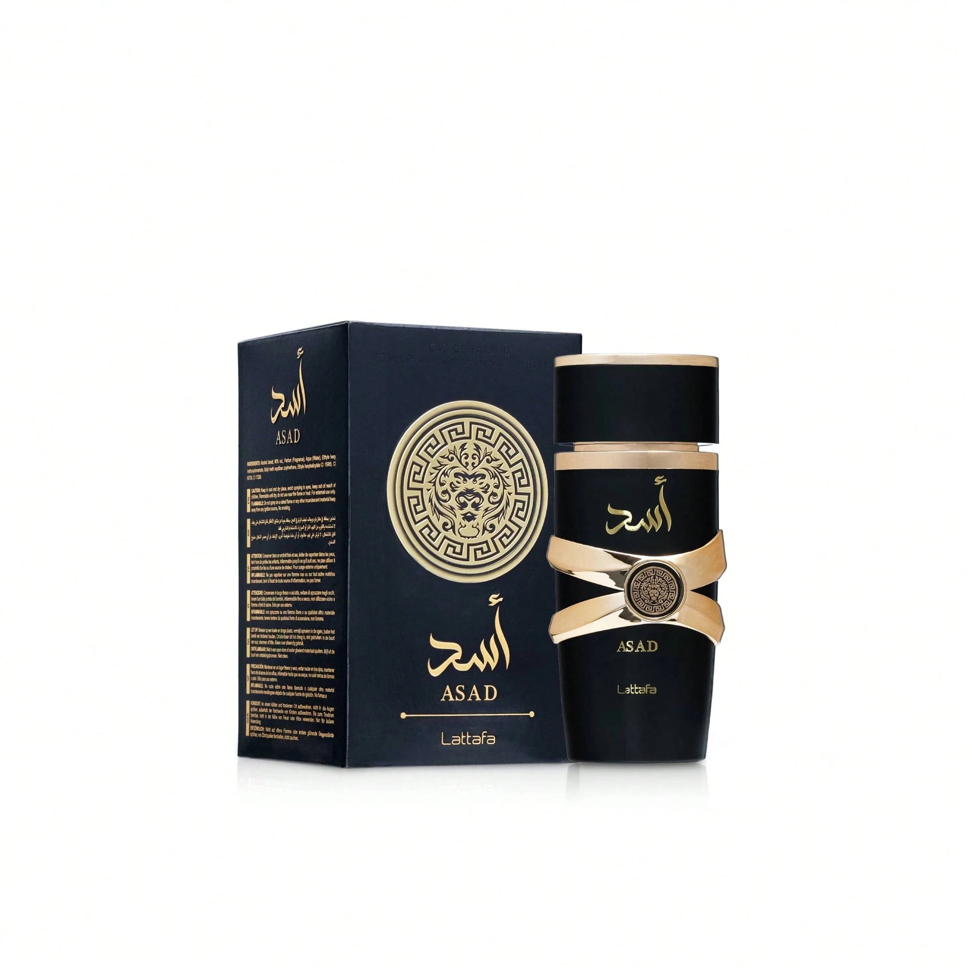 Lattafa Asad Eau De Parfum Spray 100ml/ 3.4 Oz Long-Lasting Warm Spicy & Amber Arabian Fragrance For Men, Elegant Cologne Gift Set