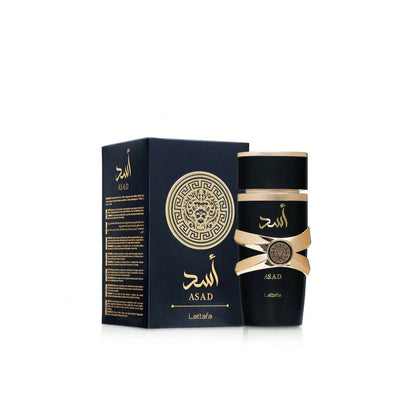 Lattafa Asad Eau De Parfum Spray 100ml/ 3.4 Oz Long-Lasting Warm Spicy & Amber Arabian Fragrance For Men, Elegant Cologne Gift Set