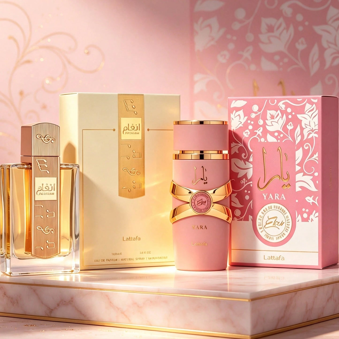 Lattafa Women's Luxury Perfume Collection ANGHAM & YARA ELIXIR, 2 Bottles 100ml EDP Spray, Premium Arabian Fragrance Gift Box, Sweet Floral Amber Vanilla Perfume, Long Lasting Elegant Women's Scent