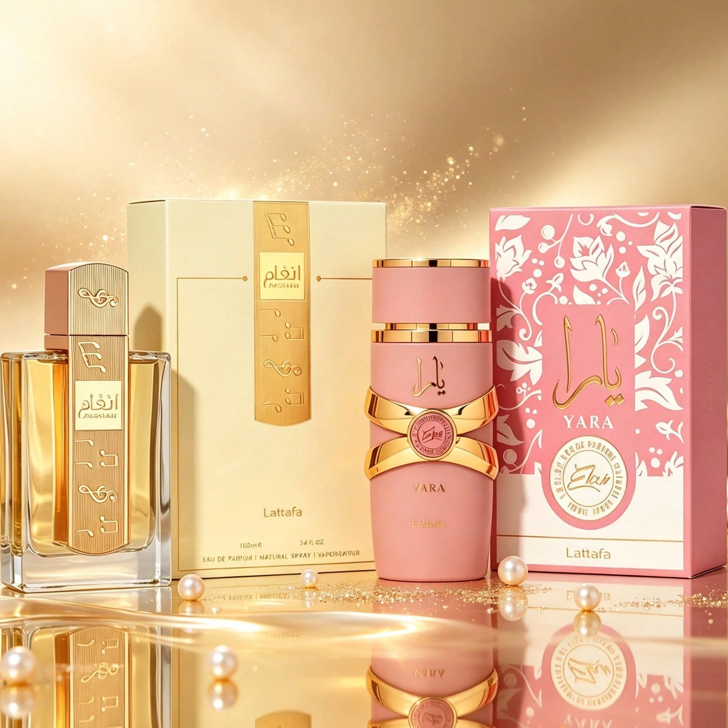 Lattafa Women's Luxury Perfume Collection ANGHAM & YARA ELIXIR, 2 Bottles 100ml EDP Spray, Premium Arabian Fragrance Gift Box, Sweet Floral Amber Vanilla Perfume, Long Lasting Elegant Women's Scent