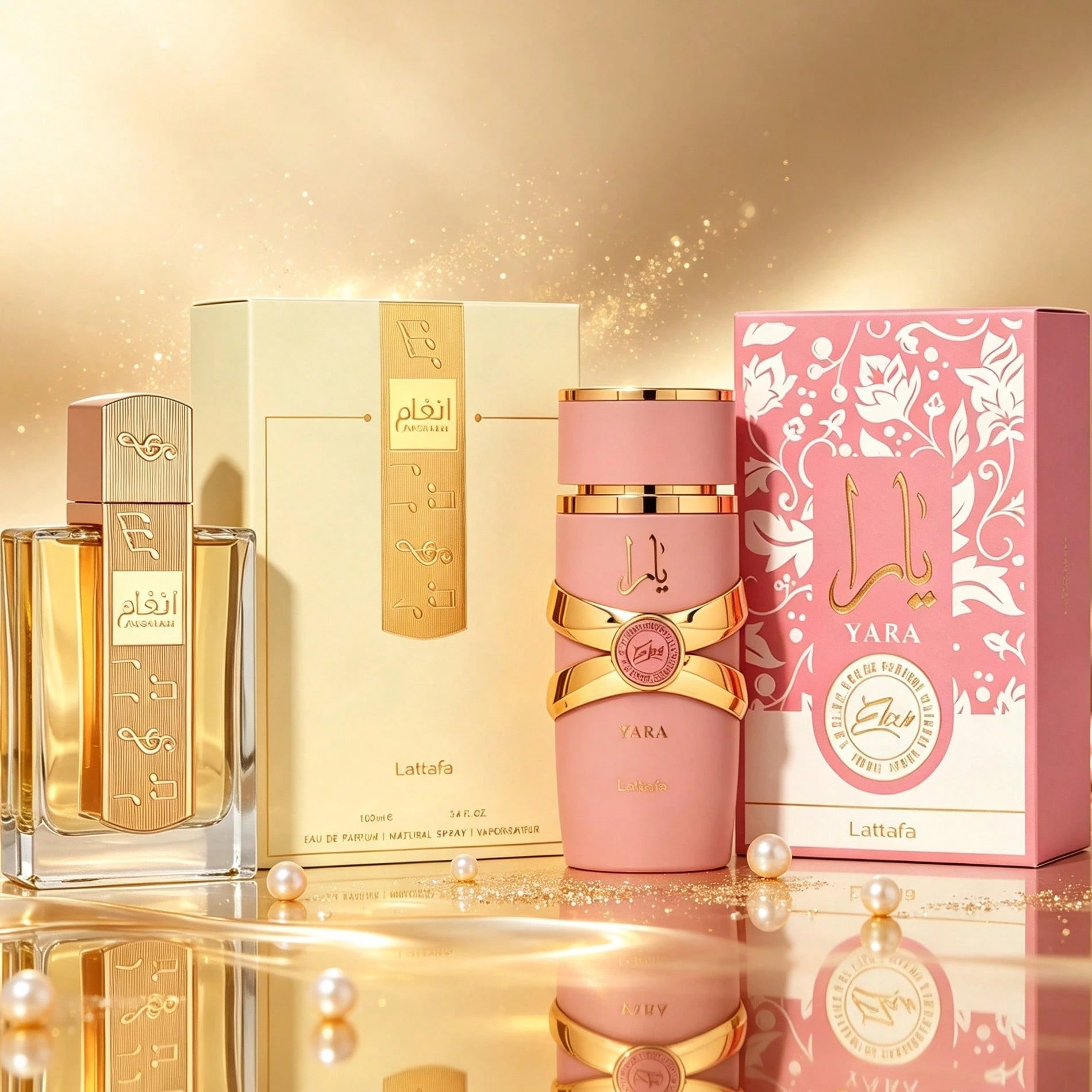 Lattafa Women's Luxury Perfume Collection ANGHAM & YARA ELIXIR, 2 Bottles 100ml EDP Spray, Premium Arabian Fragrance Gift Box, Sweet Floral Amber Vanilla Perfume, Long Lasting Elegant Women's Scent