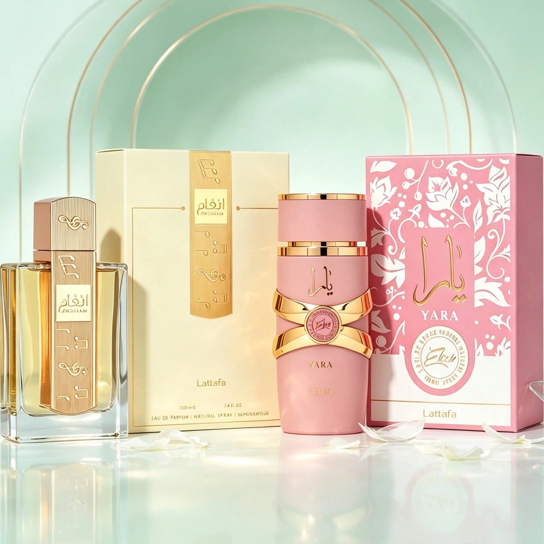 Lattafa Women's Luxury Perfume Collection ANGHAM & YARA ELIXIR, 2 Bottles 100ml EDP Spray, Premium Arabian Fragrance Gift Box, Sweet Floral Amber Vanilla Perfume, Long Lasting Elegant Women's Scent