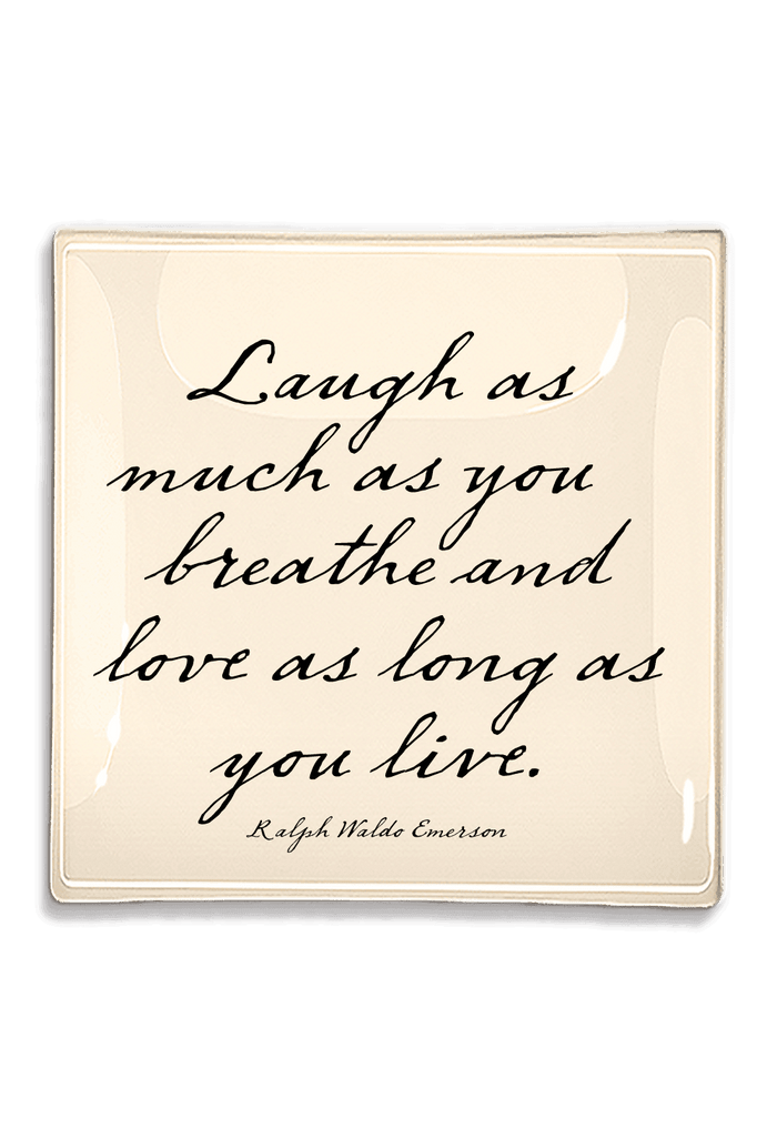 Laugh As Much As You Love Decoupage Glass Tray - Ben's Garden