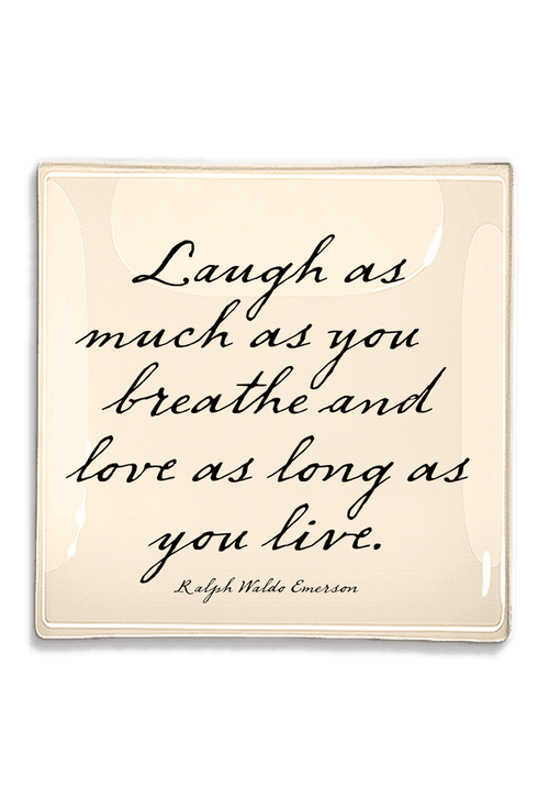 Laugh As Much As You Love Decoupage Glass Tray - Ben's Garden