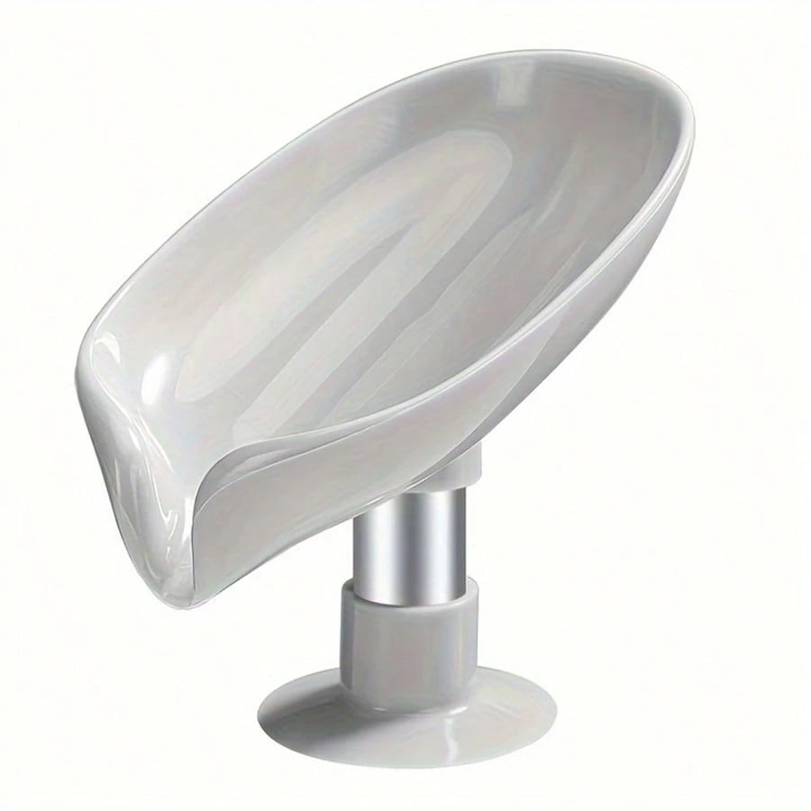 Leaf-Shaped Self-Draining Soap Holder With Suction Cup, No-Drill Bathroom Accessory, Non-Slip Drainage Design