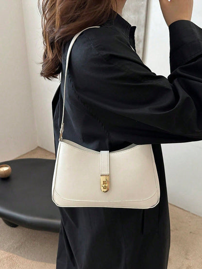 Leather Underarm Bag, Fashion Women's Handbag, Solid Color Shoulder Bag, Minimalist Classic Women's Messenger Bag