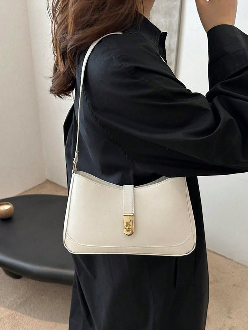 Leather Underarm Bag, Fashion Women's Handbag, Solid Color Shoulder Bag, Minimalist Classic Women's Messenger Bag
