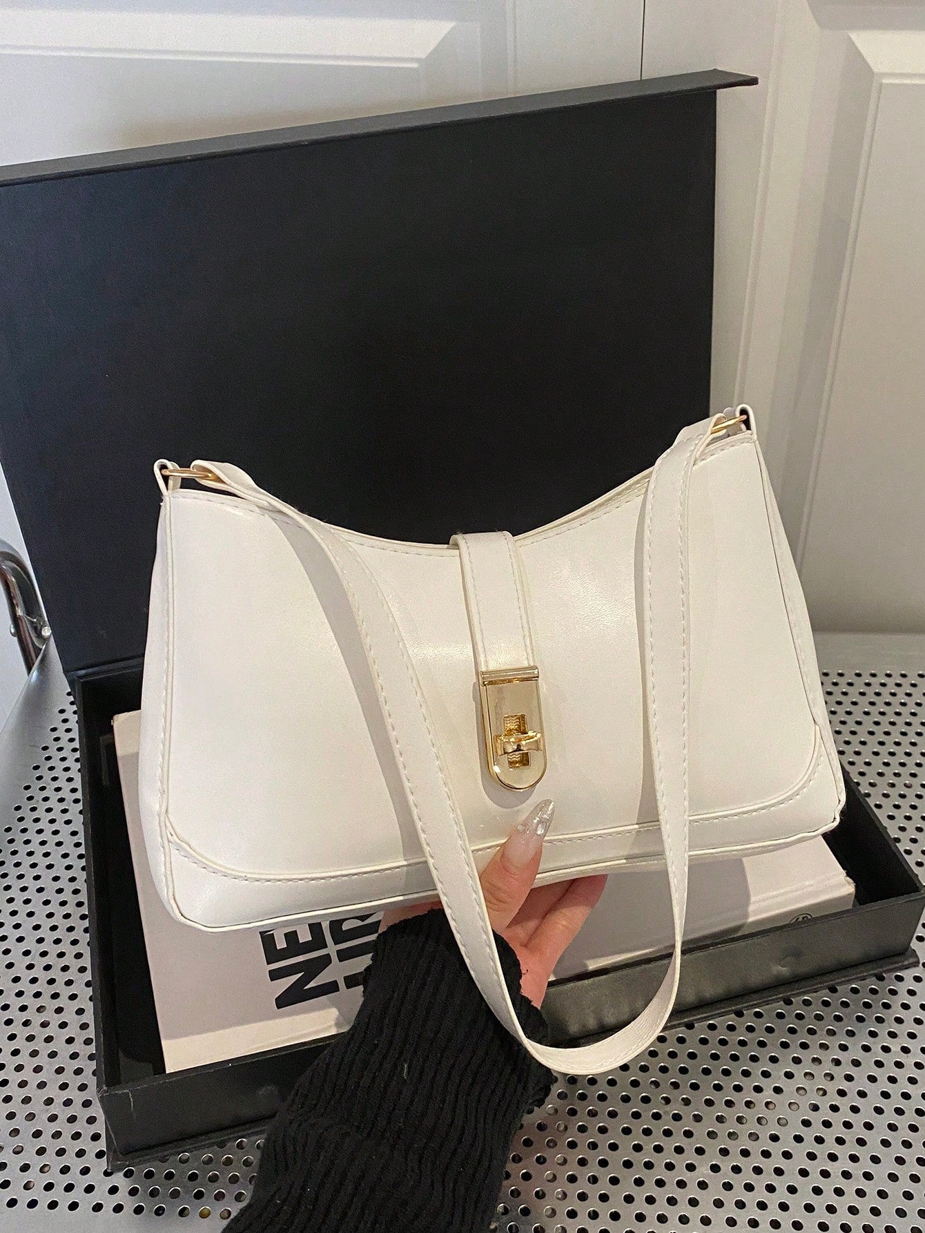 Leather Underarm Bag, Fashion Women's Handbag, Solid Color Shoulder Bag, Minimalist Classic Women's Messenger Bag
