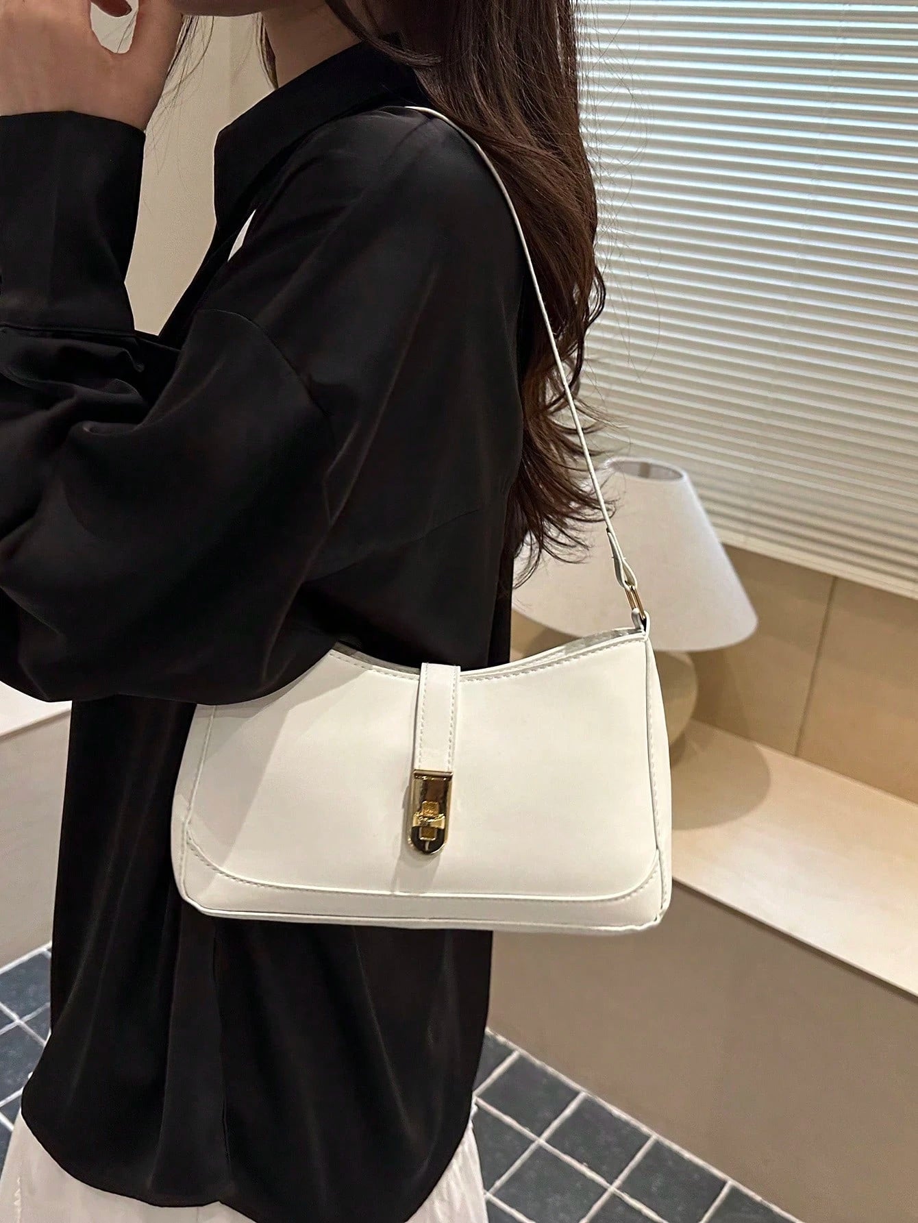 Leather Underarm Bag, Fashion Women's Handbag, Solid Color Shoulder Bag, Minimalist Classic Women's Messenger Bag