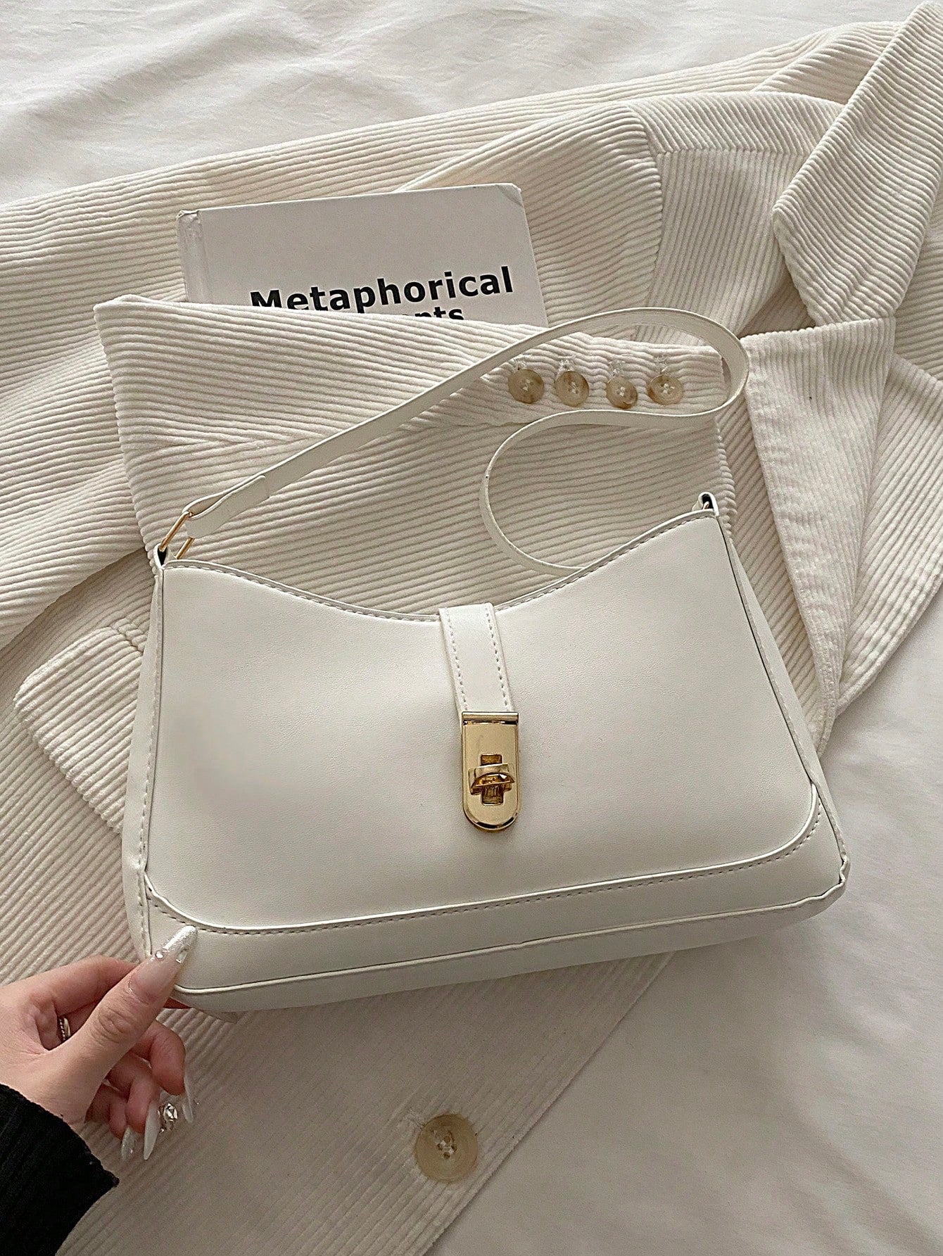 Leather Underarm Bag, Fashion Women's Handbag, Solid Color Shoulder Bag, Minimalist Classic Women's Messenger Bag