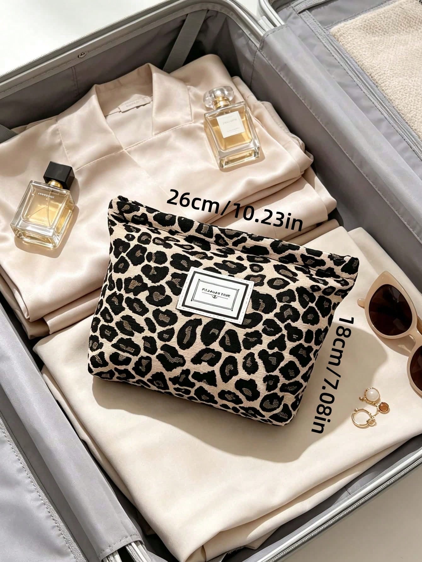 Leopard Print Cosmetic Bag, Clutch, Small Crossbody Bag, Travel Organizer Makeup Organizer Makeup Storage Bag Mini Pouch Travel Small Makeup Case Accessories Make Up Holder Brush Bag Make Up Container