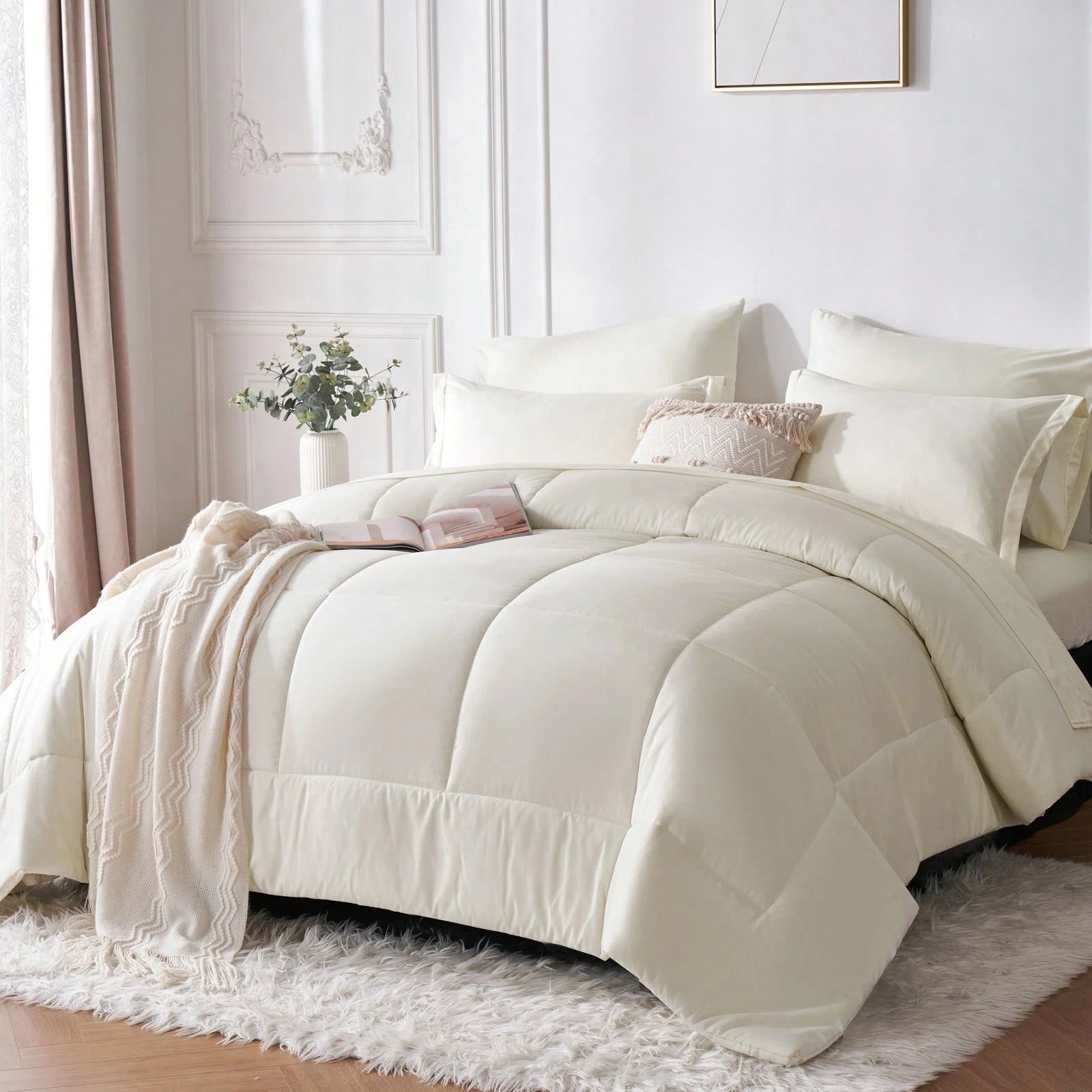 Lightweight Classical Comforter Set For Home Decor, Soft & Comfortable, Modern Style, All-Season, Twin(5 Pieces),Full/Queen/King(7pieces), Breathable Bed In A Bag, Housewarming Gift, Birthday Gift Fo
