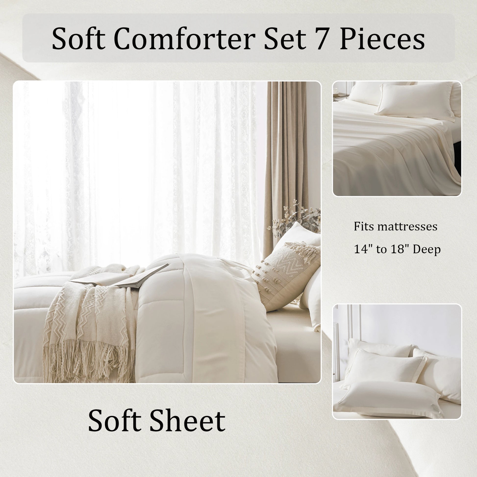Lightweight Classical Comforter Set For Home Decor, Soft & Comfortable, Modern Style, All-Season, Twin(5 Pieces),Full/Queen/King(7pieces), Breathable Bed In A Bag, Housewarming Gift, Birthday Gift Fo