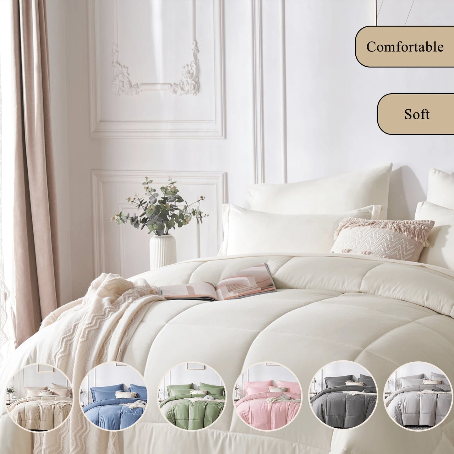 Lightweight Classical Comforter Set For Home Decor, Soft & Comfortable, Modern Style, All-Season, Twin(5 Pieces),Full/Queen/King(7pieces), Breathable Bed In A Bag, Housewarming Gift, Birthday Gift Fo