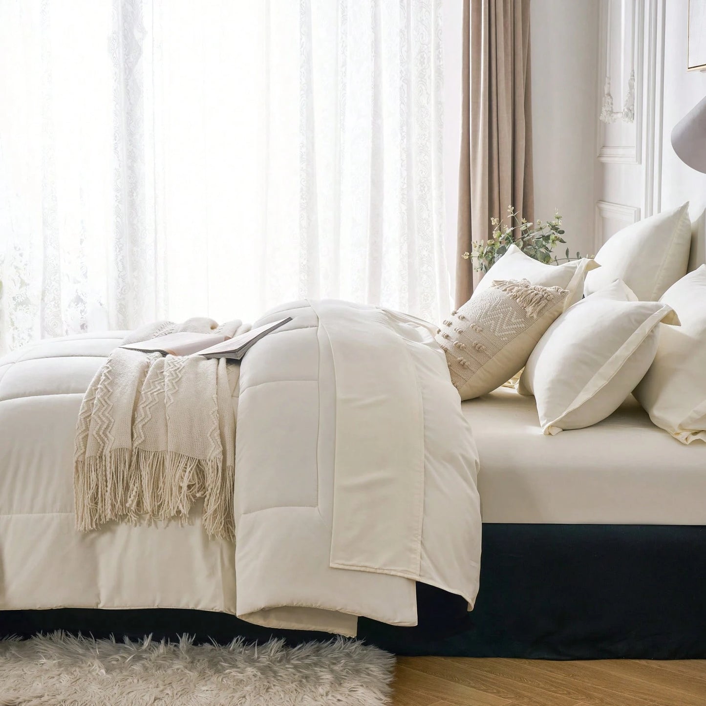 Lightweight Classical Comforter Set For Home Decor, Soft & Comfortable, Modern Style, All-Season, Twin(5 Pieces),Full/Queen/King(7pieces), Breathable Bed In A Bag, Housewarming Gift, Birthday Gift Fo