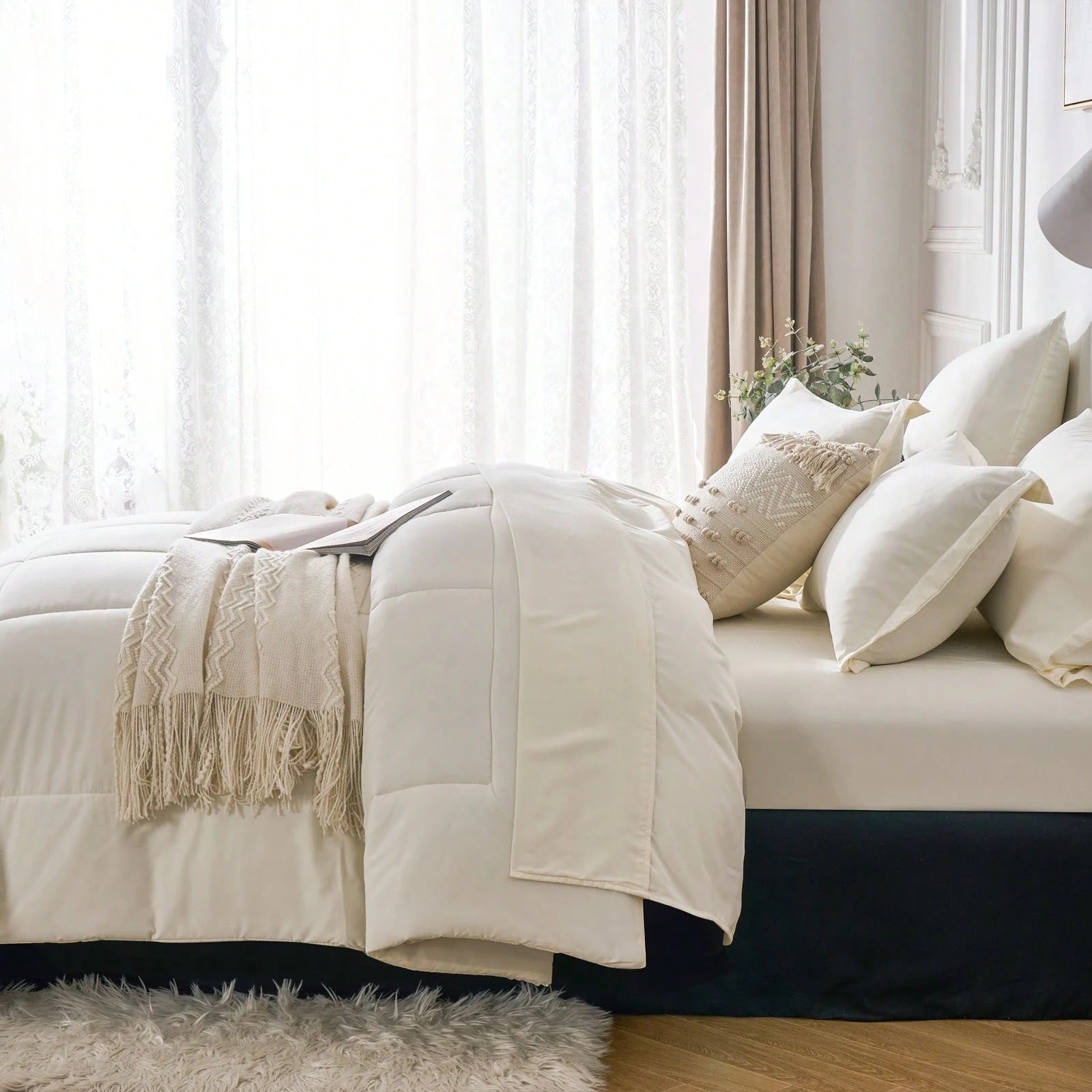 Lightweight Classical Comforter Set For Home Decor, Soft & Comfortable, Modern Style, All-Season, Twin(5 Pieces),Full/Queen/King(7pieces), Breathable Bed In A Bag, Housewarming Gift, Birthday Gift Fo