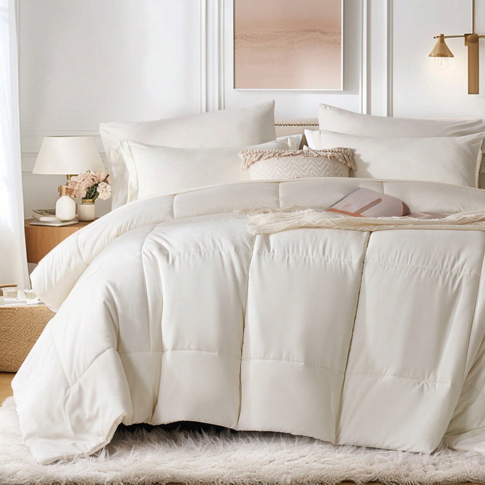 Lightweight Classical Comforter Set For Home Decor, Soft & Comfortable, Modern Style, All-Season, Twin(5 Pieces),Full/Queen/King(7pieces), Breathable Bed In A Bag, Housewarming Gift, Birthday Gift Fo