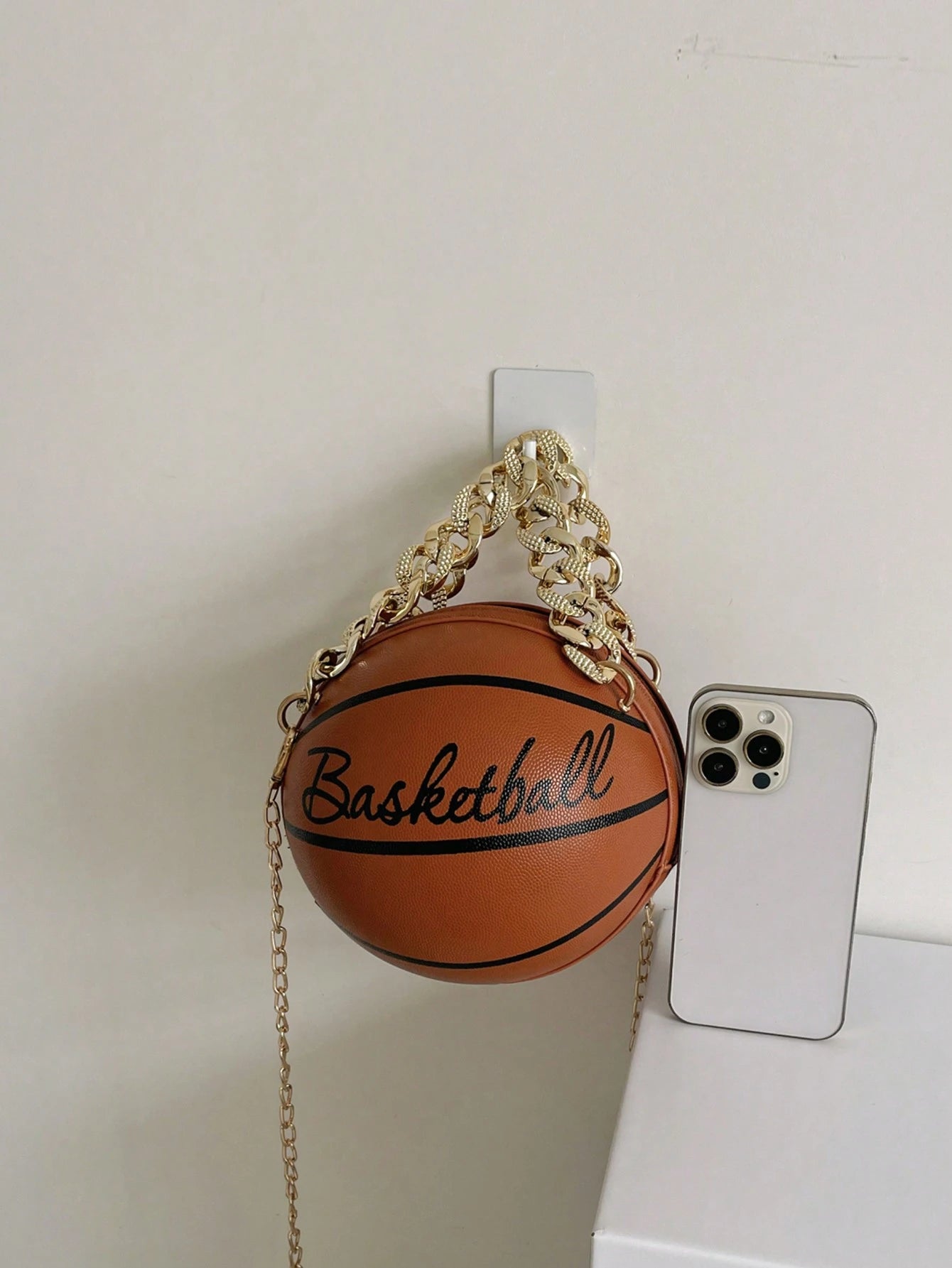 Lightweight,Business Casual Mini Basketball Design Chain Circle Bag For Teen Girls Women College Students,Rookies & White-collar Workers Perfect for Office,College,Work,Business,Commute,Outdoors, Tra
