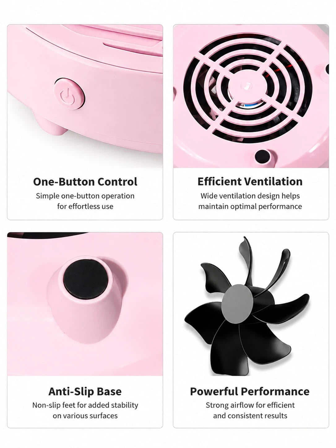 LIMEGIRL High Power Low Noise Nail Dust Collector, Suitable For Acrylic Nail Dust Collection, Nail Dust Fan, Nail Cleaning Device, Applicable For Gel Nails Salon And Home Use, Pink And White