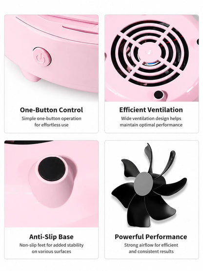 LIMEGIRL High Power Low Noise Nail Dust Collector, Suitable For Acrylic Nail Dust Collection, Nail Dust Fan, Nail Cleaning Device, Applicable For Gel Nails Salon And Home Use, Pink And White