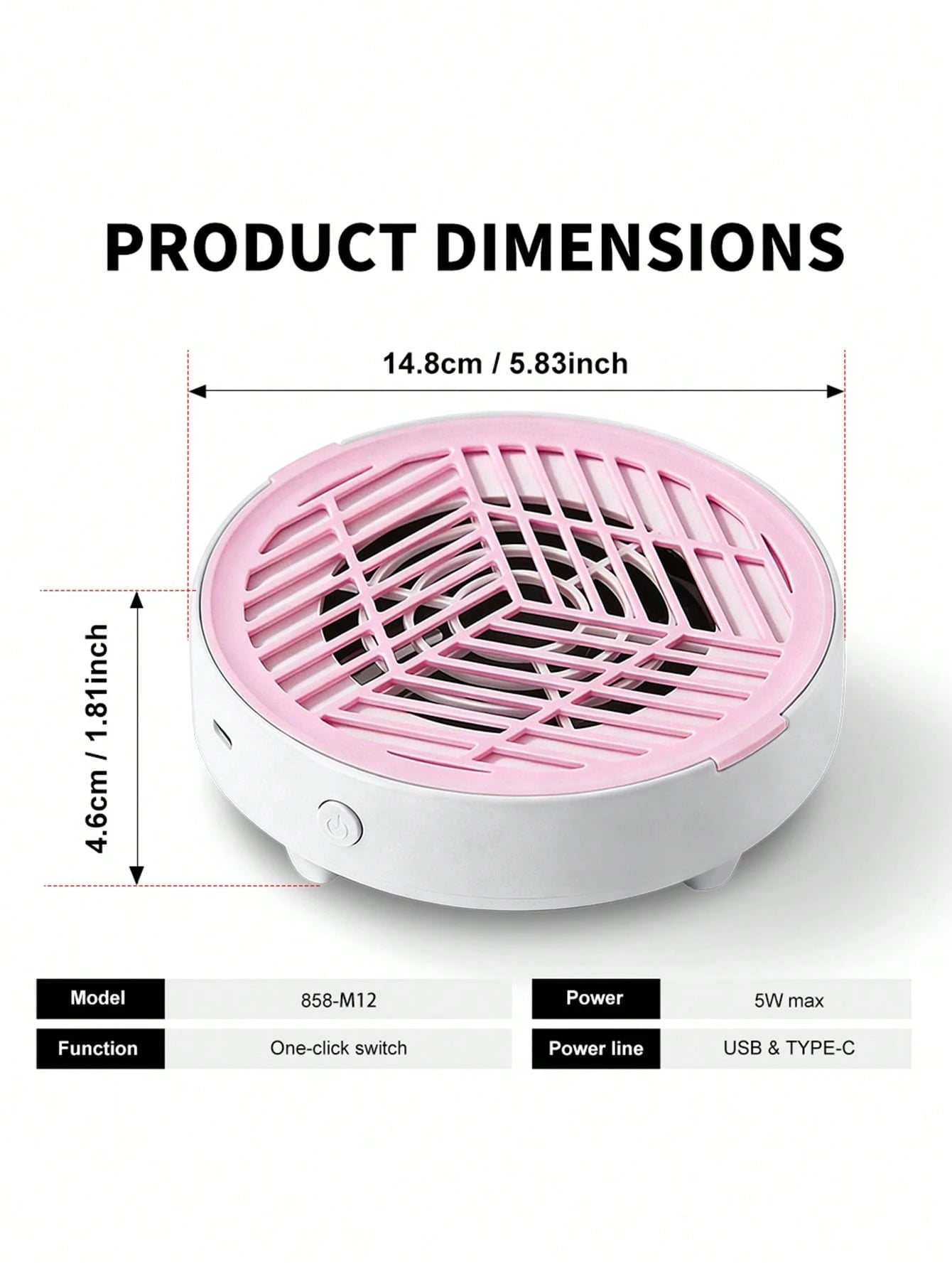 LIMEGIRL High Power Low Noise Nail Dust Collector, Suitable For Acrylic Nail Dust Collection, Nail Dust Fan, Nail Cleaning Device, Applicable For Gel Nails Salon And Home Use, Pink And White