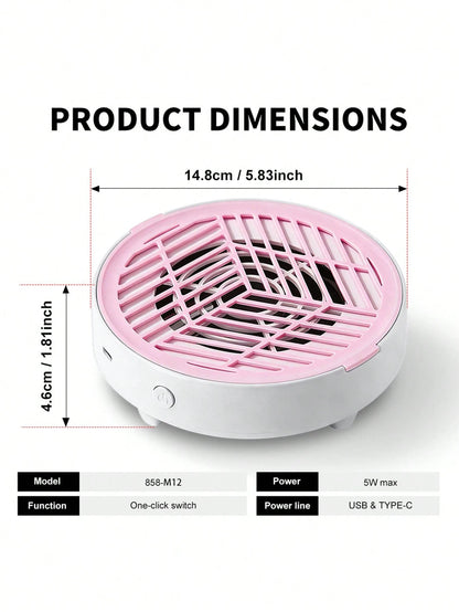LIMEGIRL High Power Low Noise Nail Dust Collector, Suitable For Acrylic Nail Dust Collection, Nail Dust Fan, Nail Cleaning Device, Applicable For Gel Nails Salon And Home Use, Pink And White