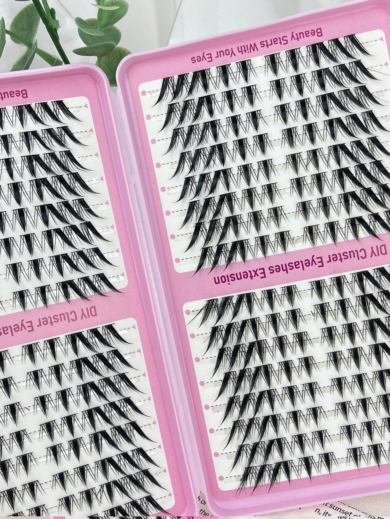 LIMEIKAI 320 Clusters DIY Eyelash Clusters Large Capacity Eyelash Extensions Single Eyelash Natural Thick C Curl 10-16mm Mixed Length Eyelashes