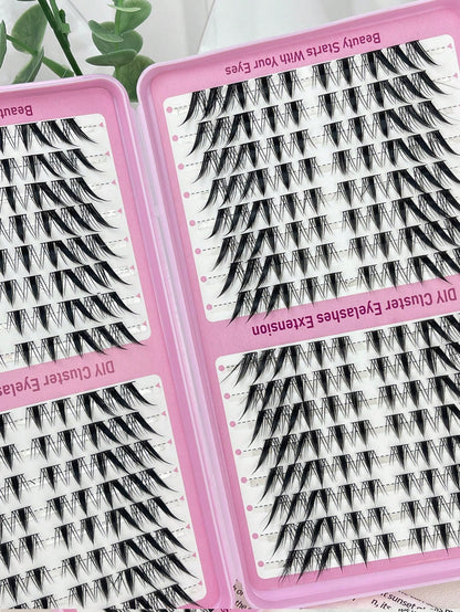 LIMEIKAI 320 Clusters DIY Eyelash Clusters Large Capacity Eyelash Extensions Single Eyelash Natural Thick C Curl 10-16mm Mixed Length Eyelashes