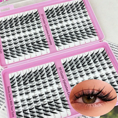 LIMEIKAI 320 Clusters DIY Eyelash Clusters Large Capacity Eyelash Extensions Single Eyelash Natural Thick C Curl 10-16mm Mixed Length Eyelashes