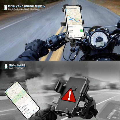 Litchigonzhu Bike Phone Mount Holder, Motorcycle Phone Mount, 3rd-Gen Anti Vibration For Scooter, E-Bicycle, Durable Phone Holder Handlebar[1s