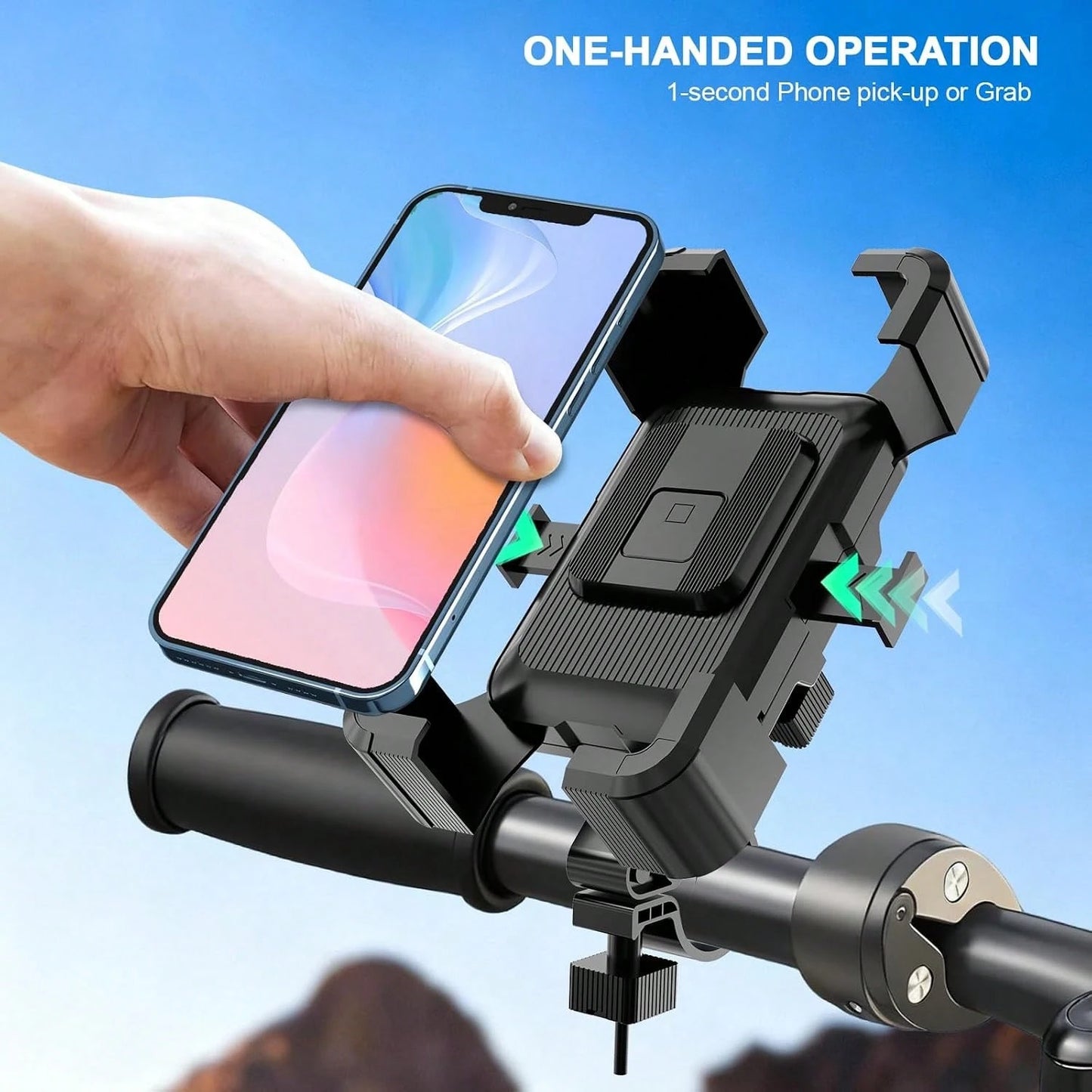 Litchigonzhu Bike Phone Mount Holder, Motorcycle Phone Mount, 3rd-Gen Anti Vibration For Scooter, E-Bicycle, Durable Phone Holder Handlebar[1s