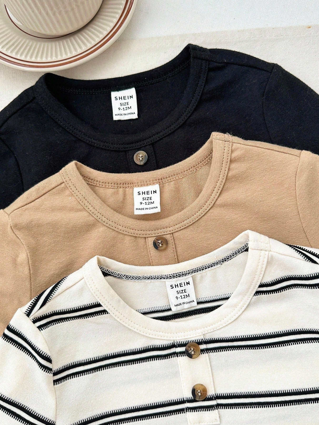 LMoss Kids LMoss 3pcs Baby Boy Knitted Solid Striped Crew Neck Top Set,Herbst Outfit,Long Sleeve Shirts,Long Sleeve Tops,T-Shirt Fall Winter