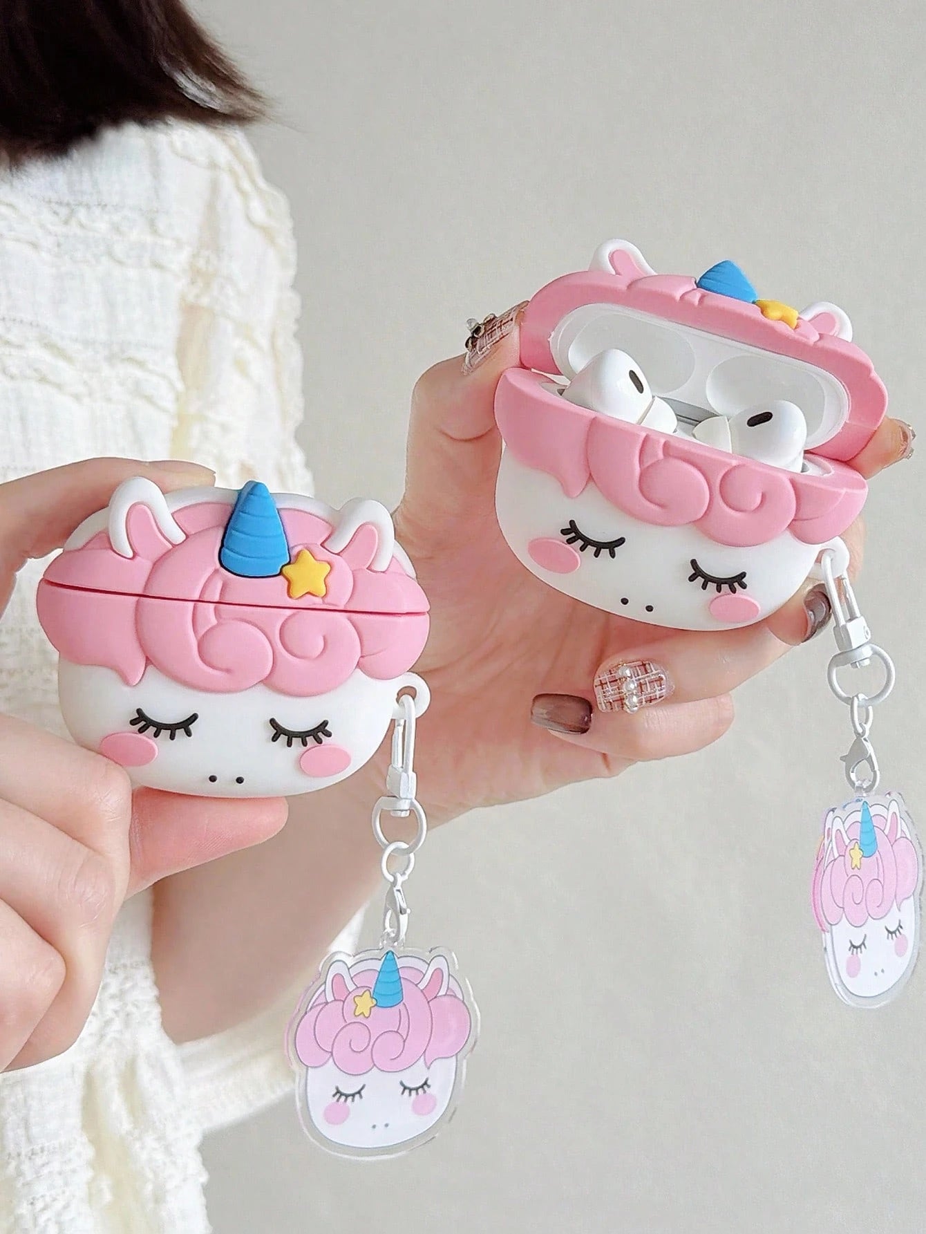 Lolla 1pc Little Monster Bluetooth Earphone Case Compatible With Airpods Pro/Pro2/Pro3/Airpods4 Earphone Protective Cover